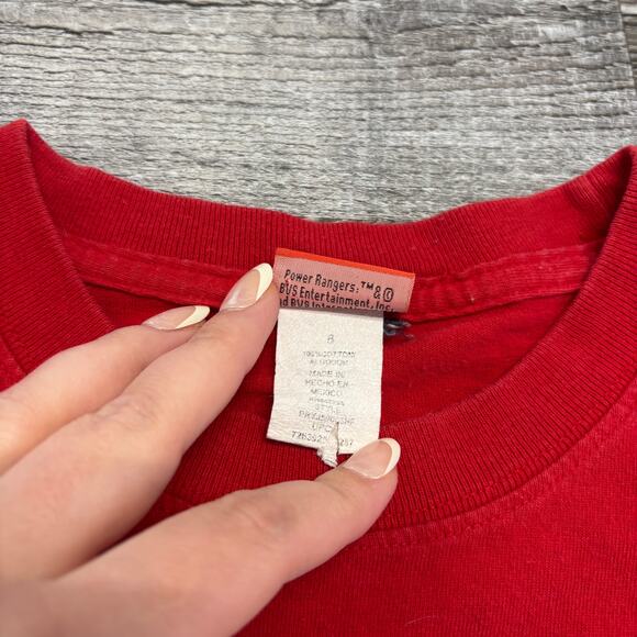 Vintage 90s Power Rangers Mighty Morphin‎ Red Ranger Boys Medium Graphic T-Shirt - Picture 4 of 8